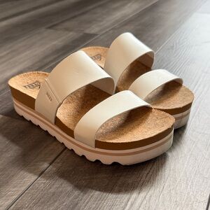 Reef White Double Strap Sandals